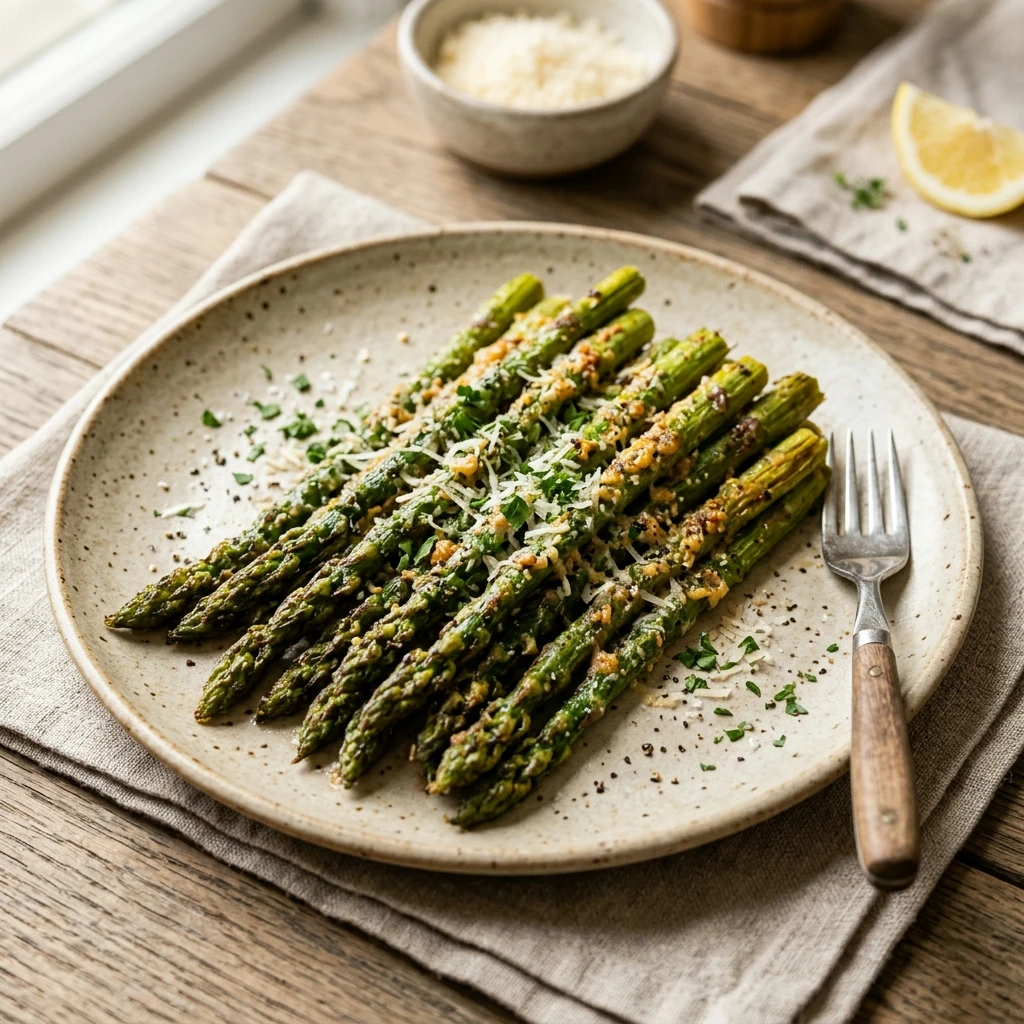 Air Fryer Garlic Parmesan Asparagus Spears