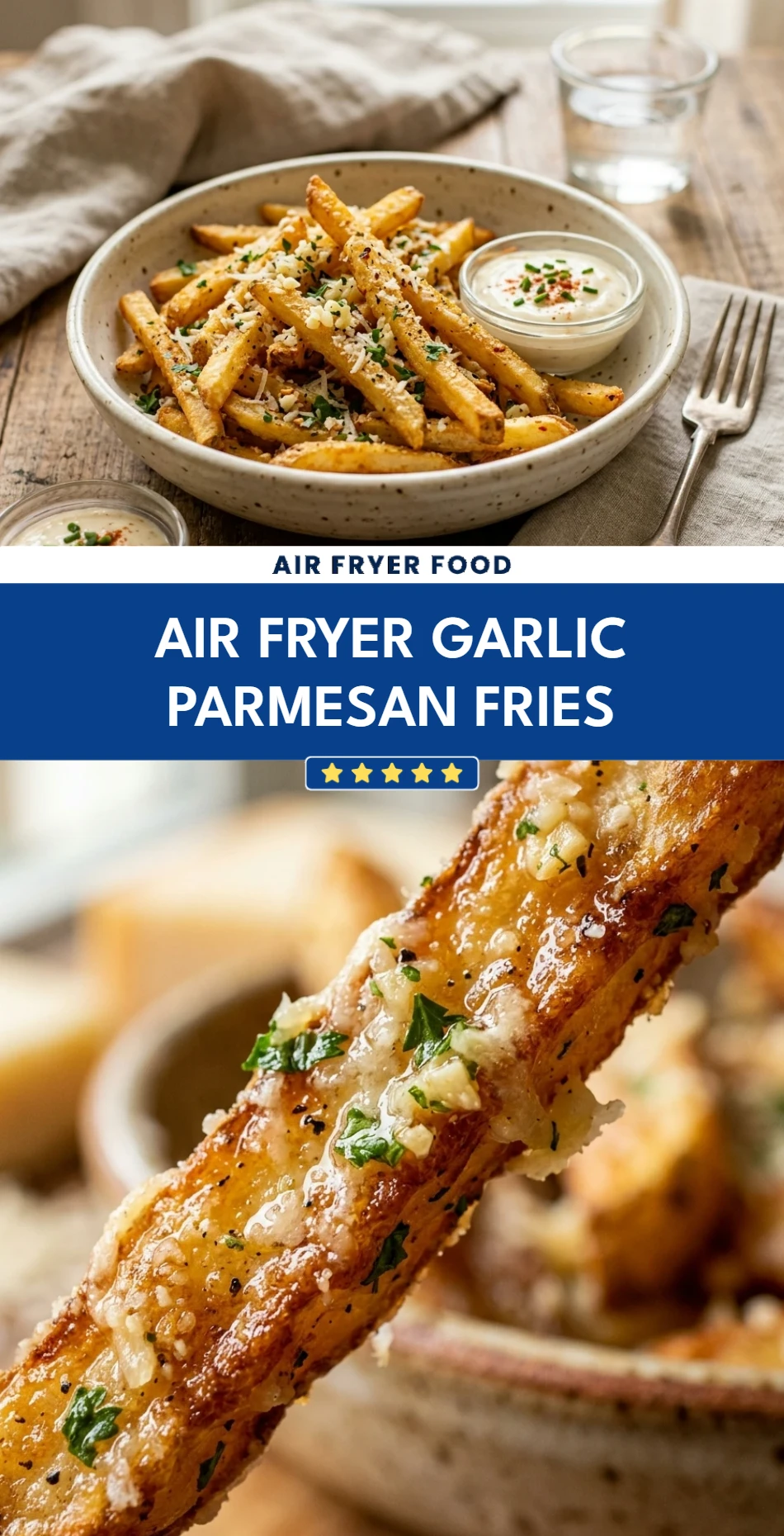 Air Fryer Garlic Parmesan Fries