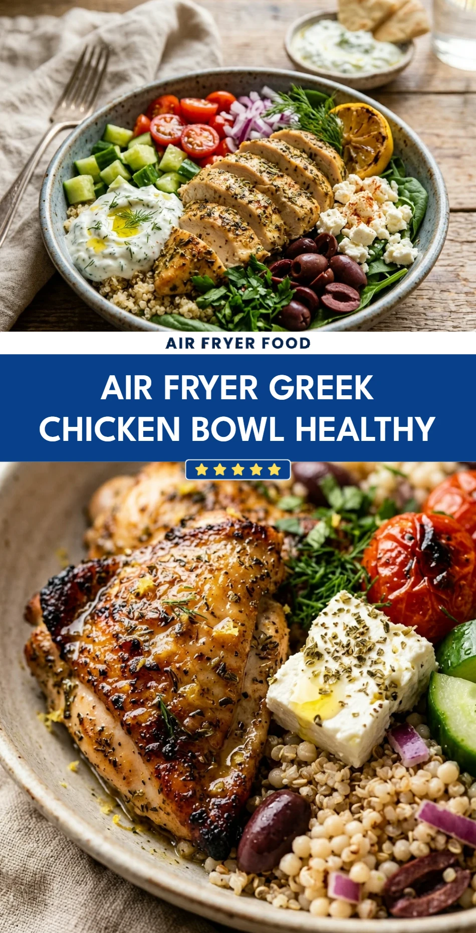 Air Fryer Greek Chicken Bowl Healthy