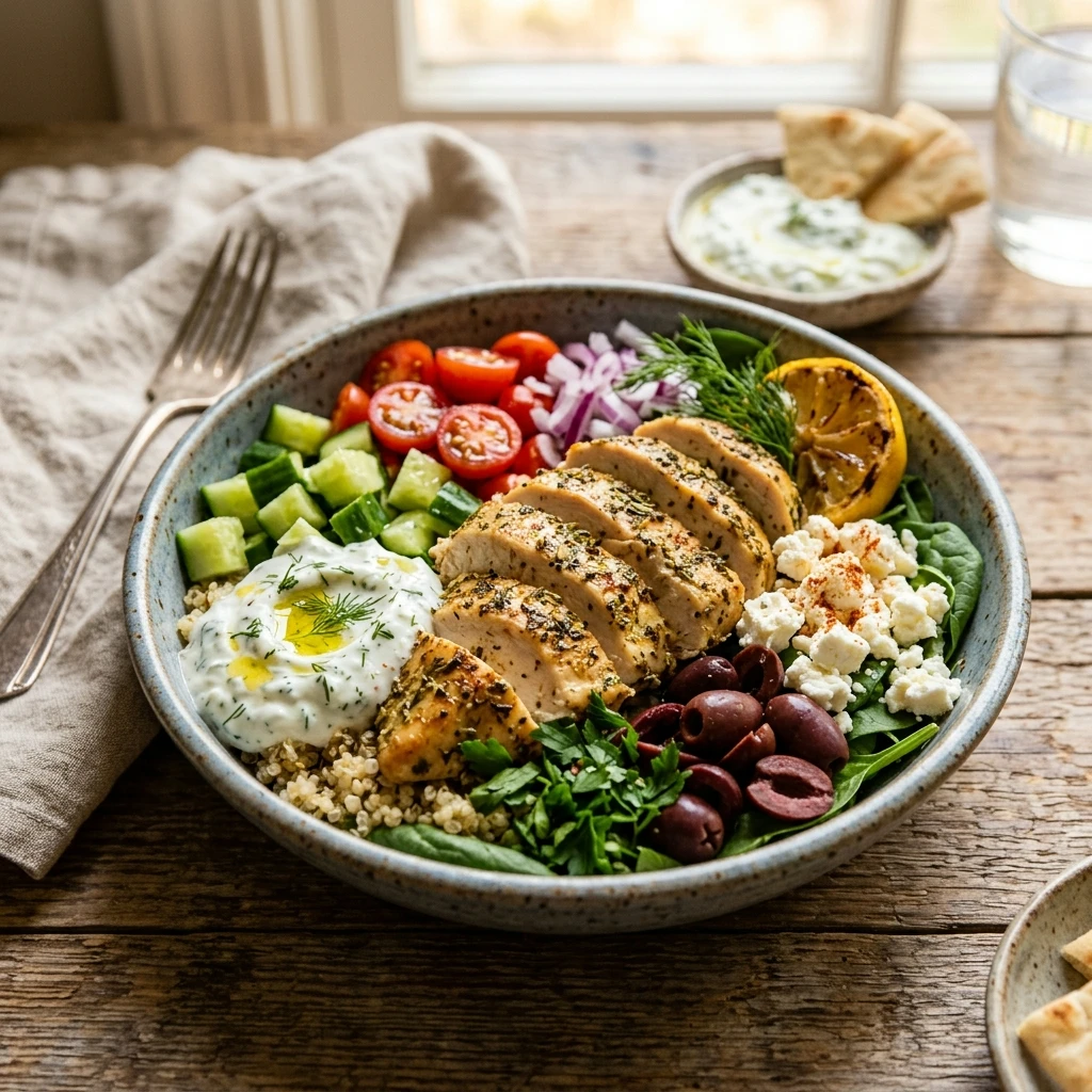 Air Fryer Greek Chicken Bowl Healthy