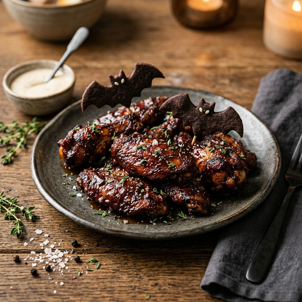 Air Fryer Halloween Bat Wings BBQ