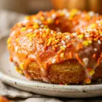 Air Fryer Halloween Candy Corn Donuts