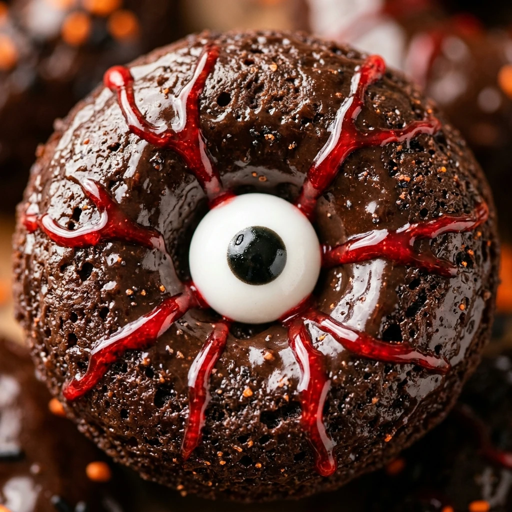 Air Fryer Halloween Chocolate Eyeball Donuts