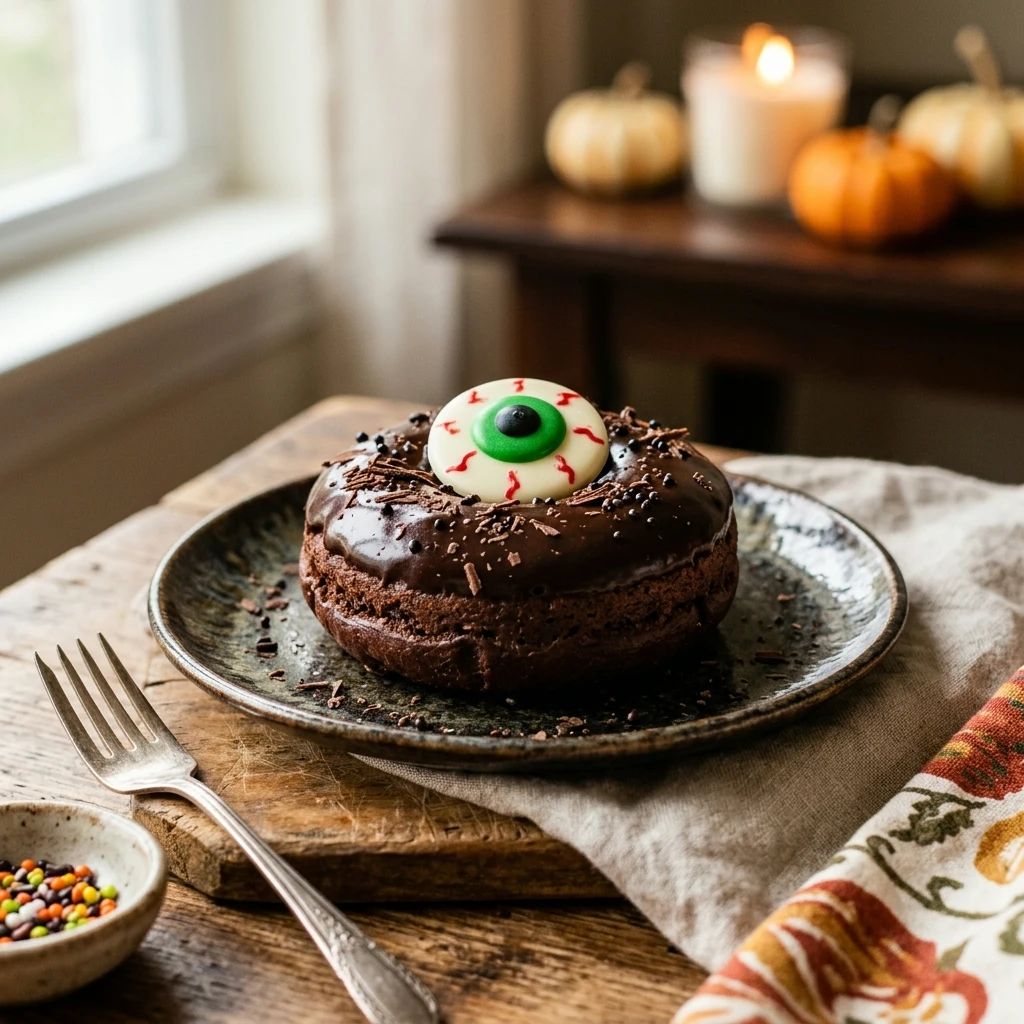 Air Fryer Halloween Chocolate Eyeball Donuts