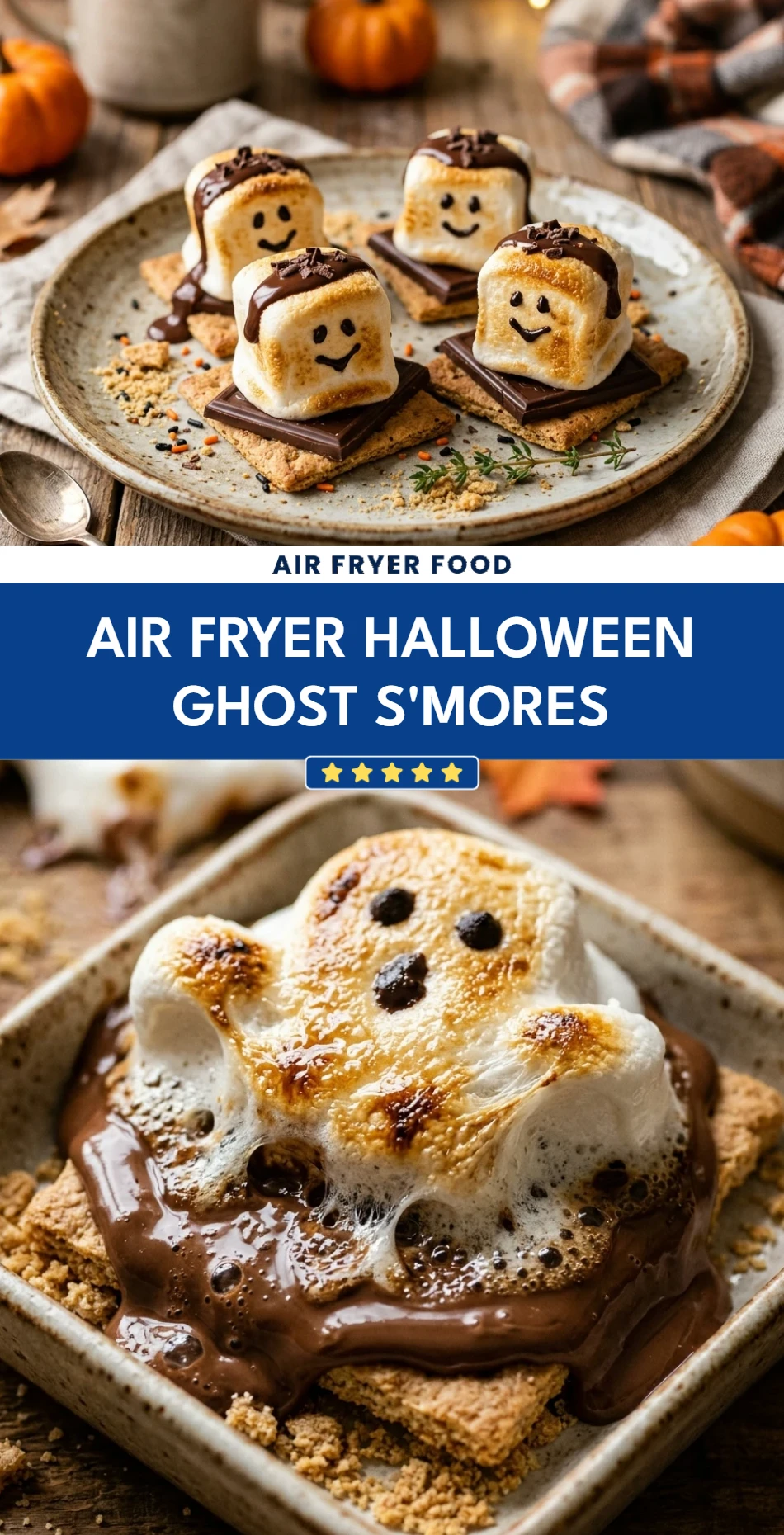 Air Fryer Halloween Ghost S'mores
