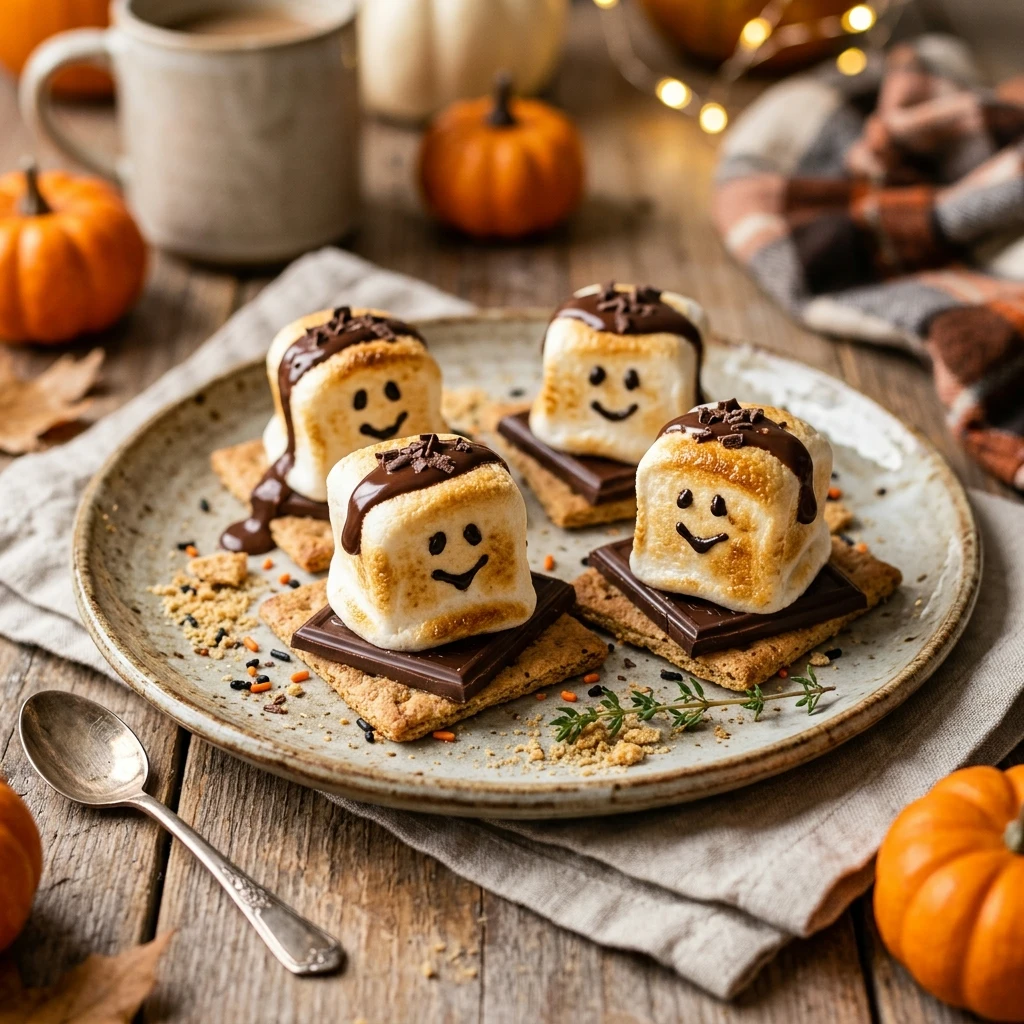 Air Fryer Halloween Ghost S'mores