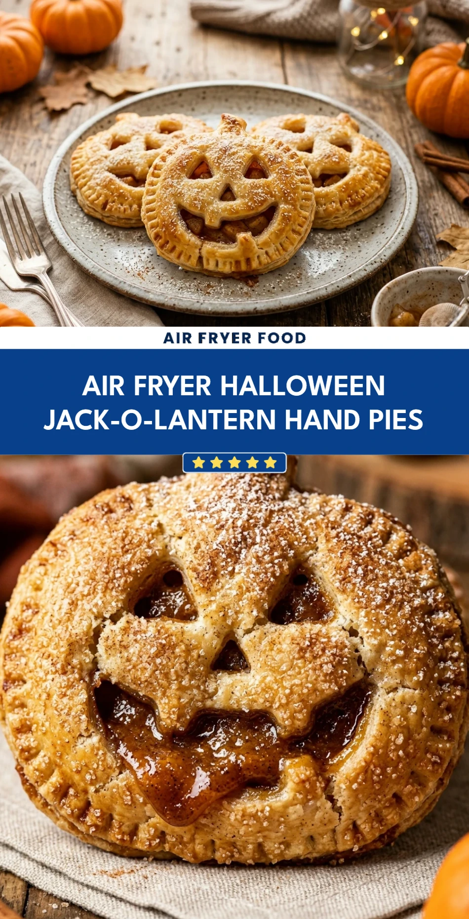 Air Fryer Halloween Jack-O-Lantern Hand Pies