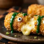 Air Fryer Halloween Monster Mozzarella Sticks