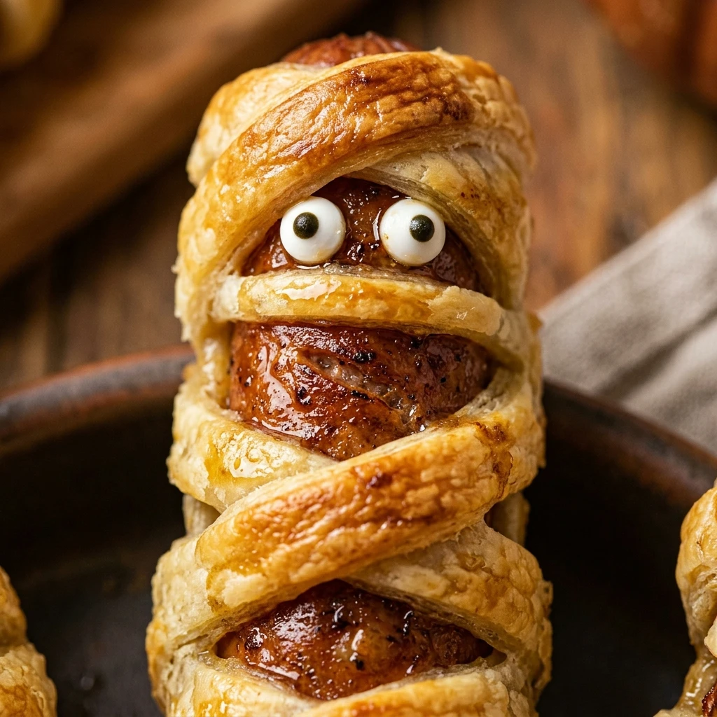 Air Fryer Halloween Mummy Hot Dogs