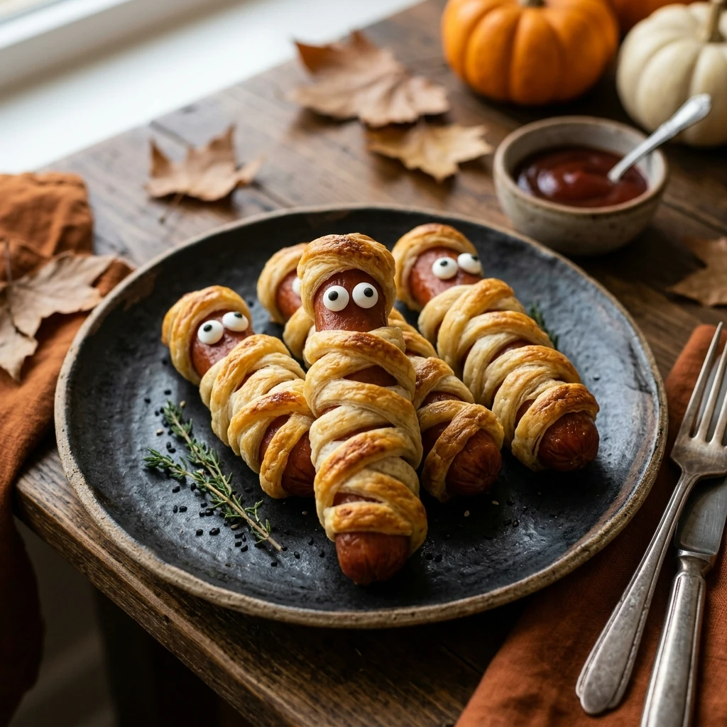Air Fryer Halloween Mummy Hot Dogs