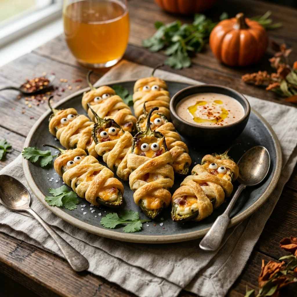 Air Fryer Halloween Mummy Jalapeno Poppers