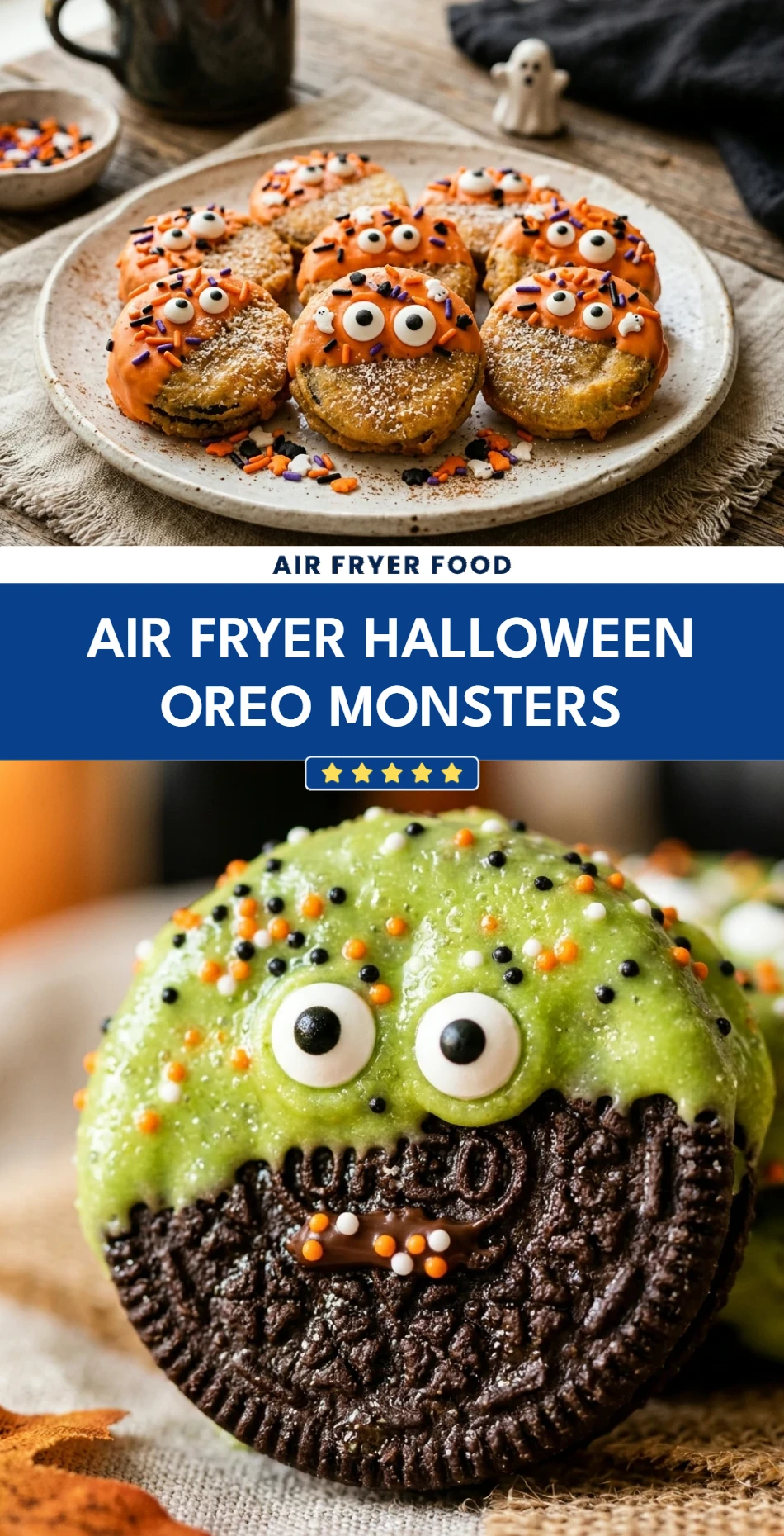 Air Fryer Halloween Oreo Monsters