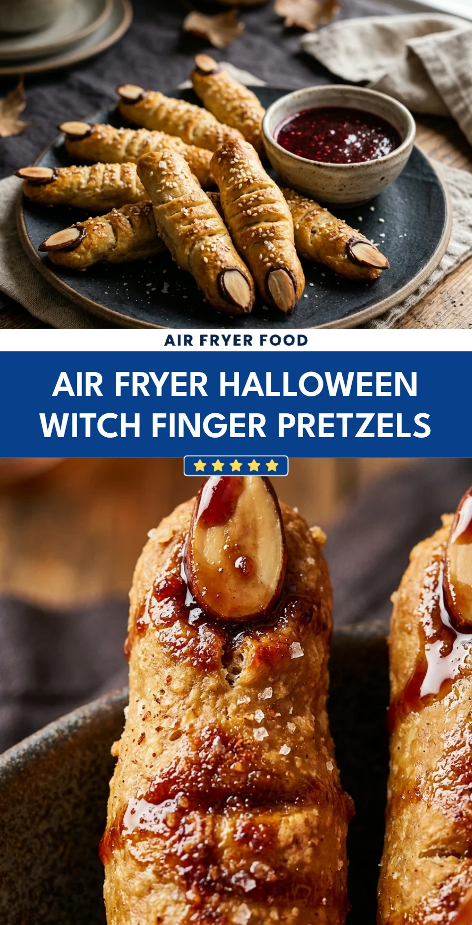Air Fryer Halloween Witch Finger Pretzels