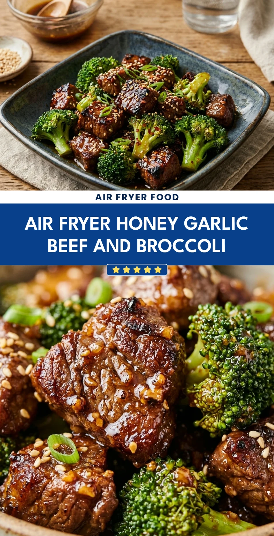 Air Fryer Honey Garlic Beef and Broccoli