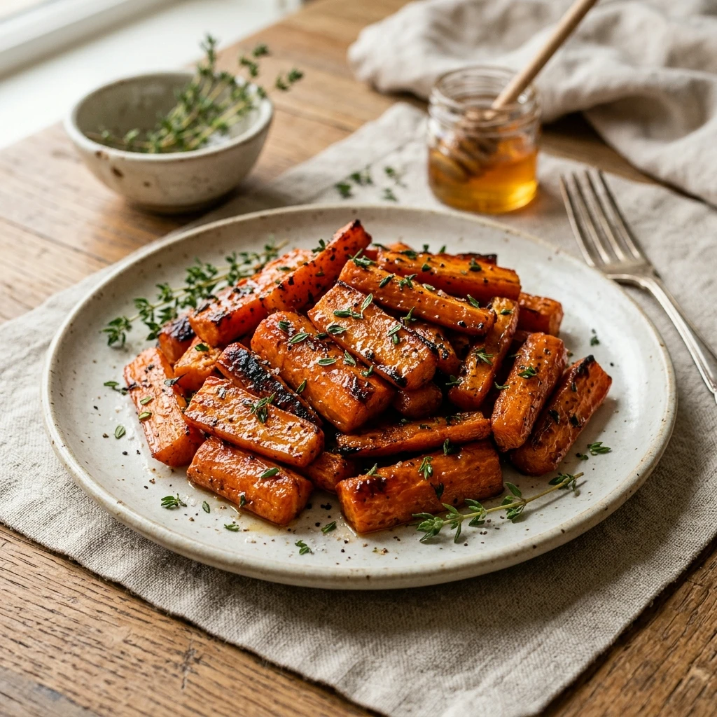Air Fryer Honey Glazed Carrots with Thyme
