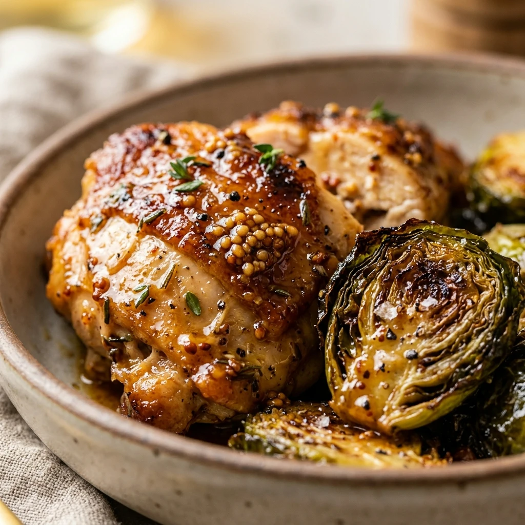 Air Fryer Honey Mustard Chicken and Brussels Sprouts
