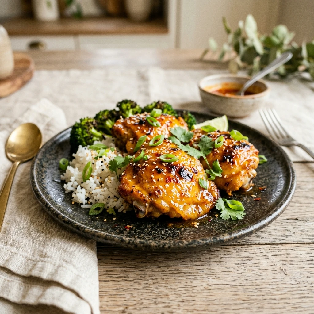 Air Fryer Honey Sriracha Chicken Thighs