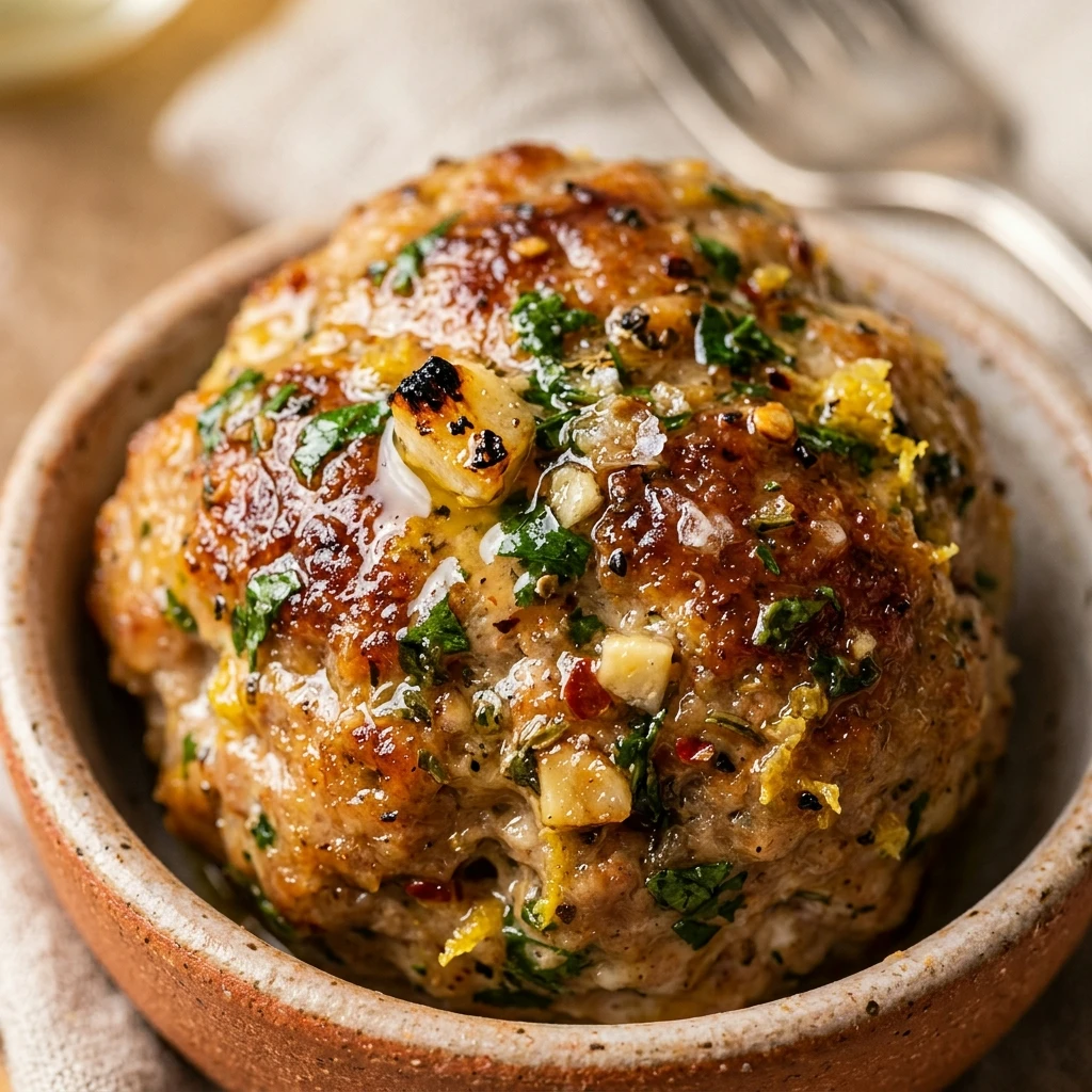 Air Fryer Lemon Garlic Turkey Meatballs