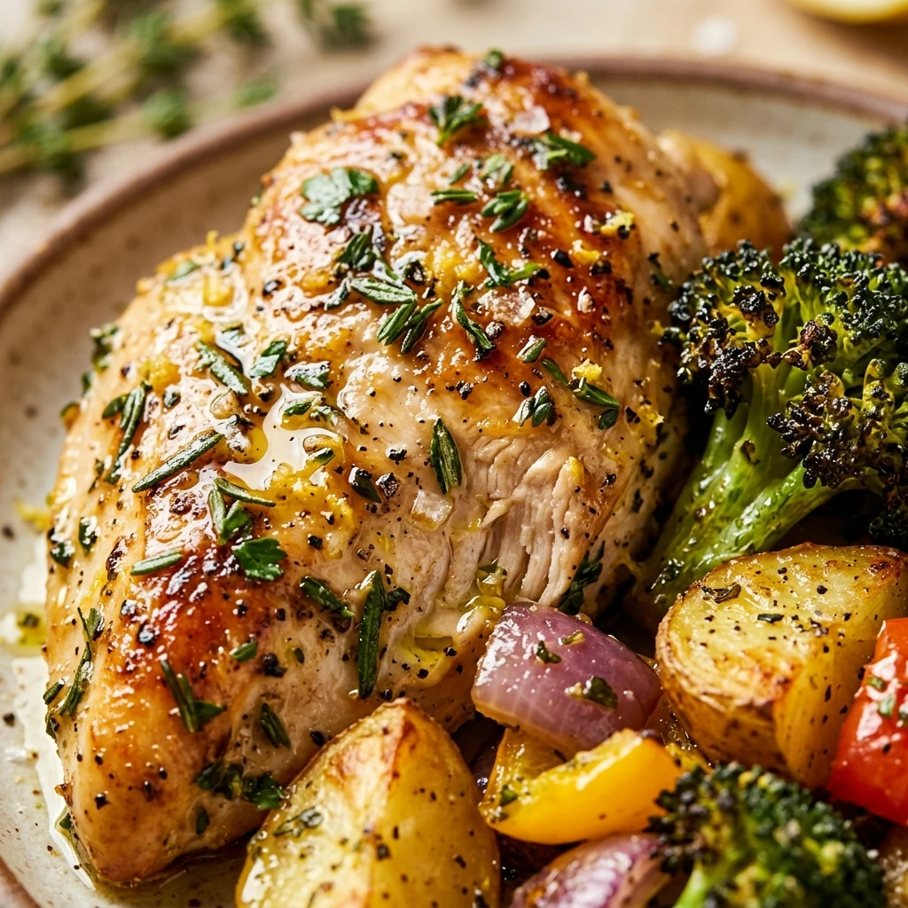 Air Fryer Lemon Herb Chicken and Veggies