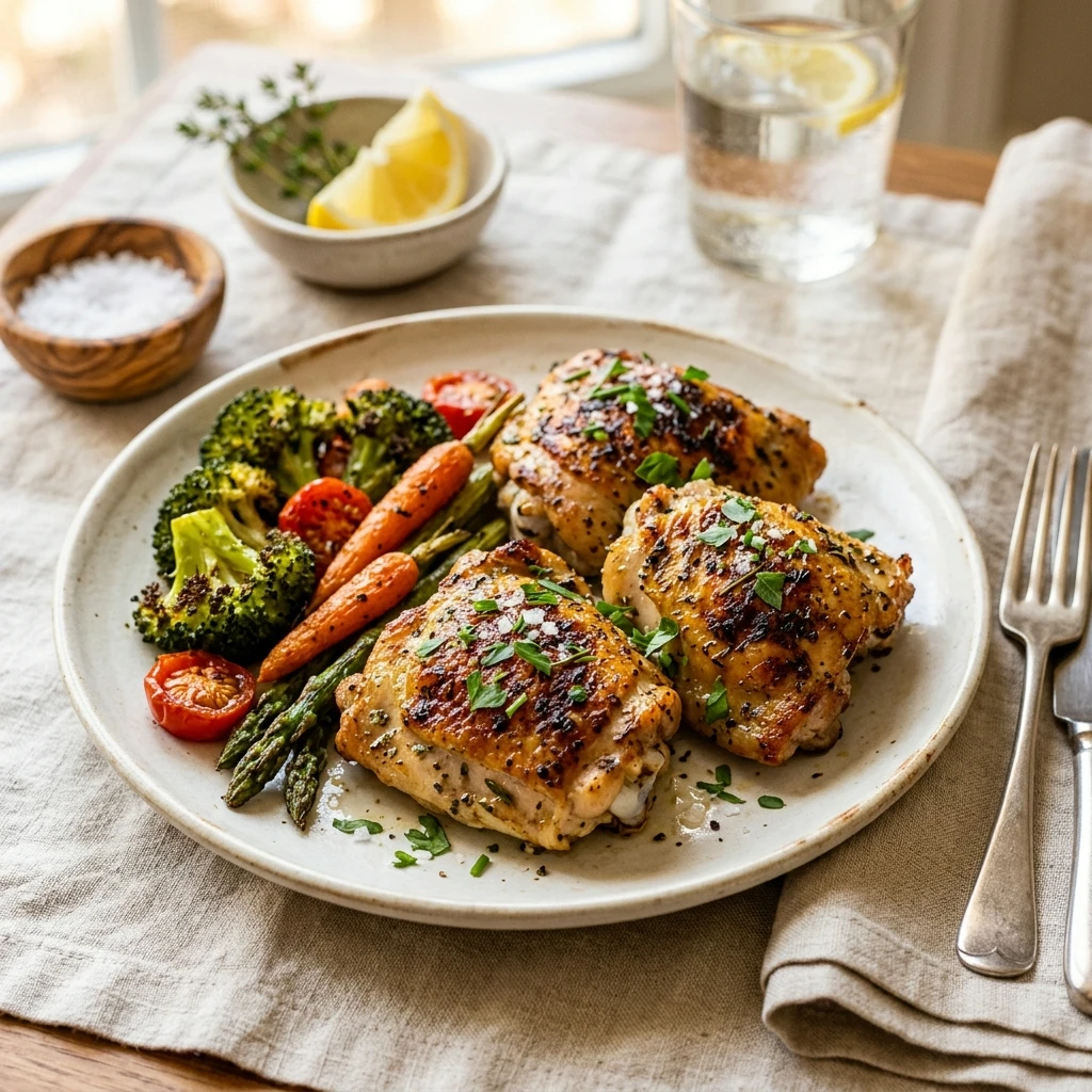 Air Fryer Lemon Herb Chicken and Veggies