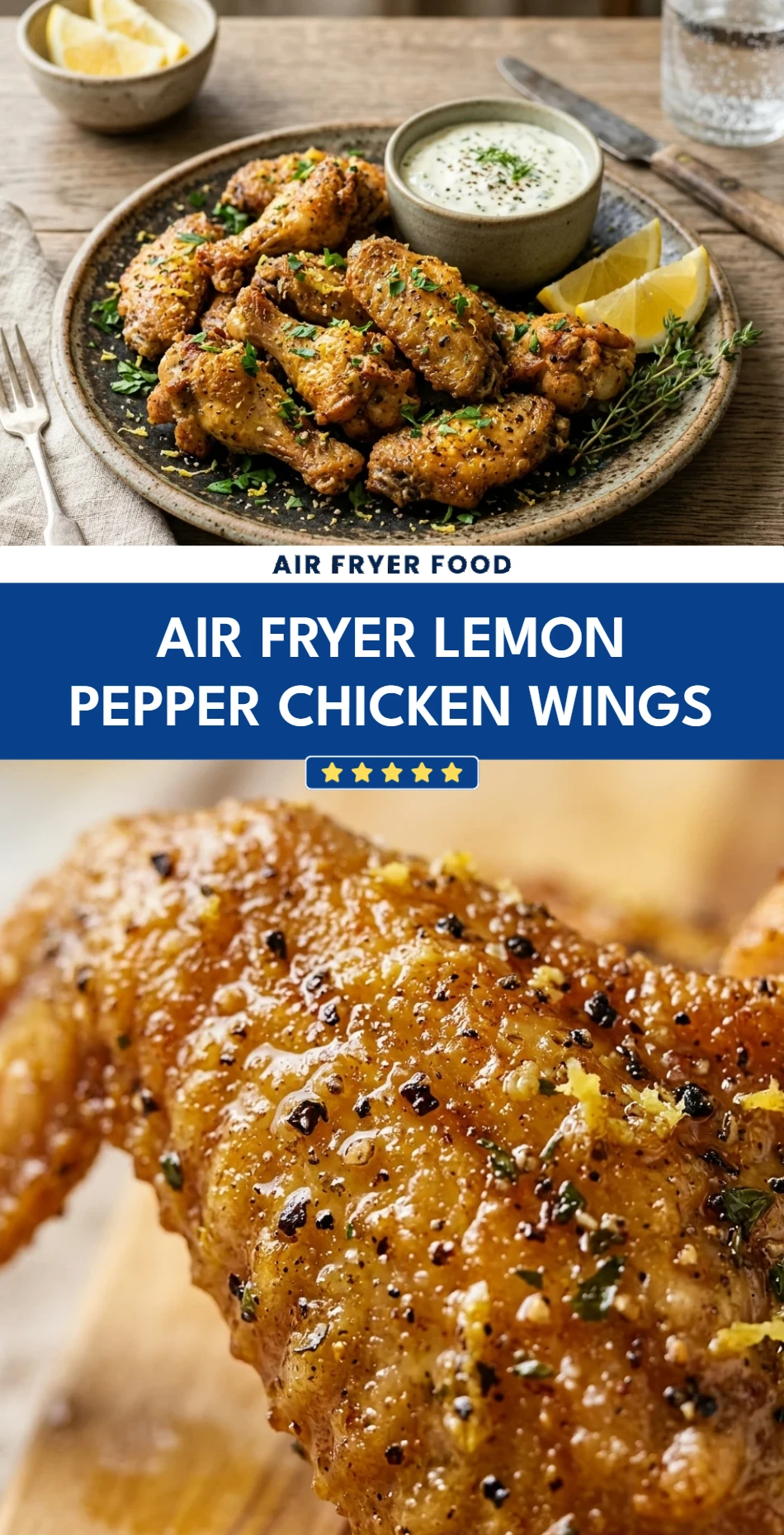 Air Fryer Lemon Pepper Chicken Wings