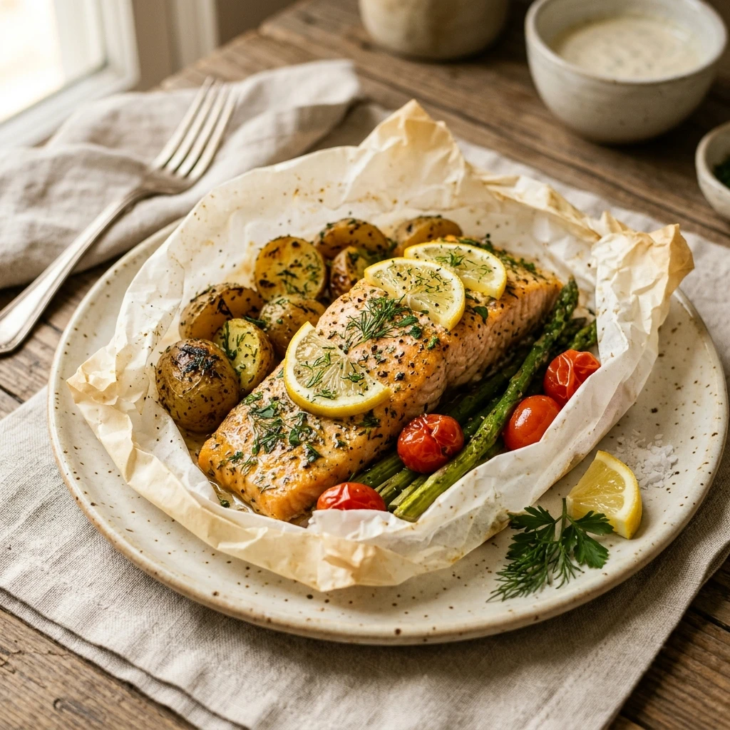 Air Fryer Lemon Pepper Salmon Parcels