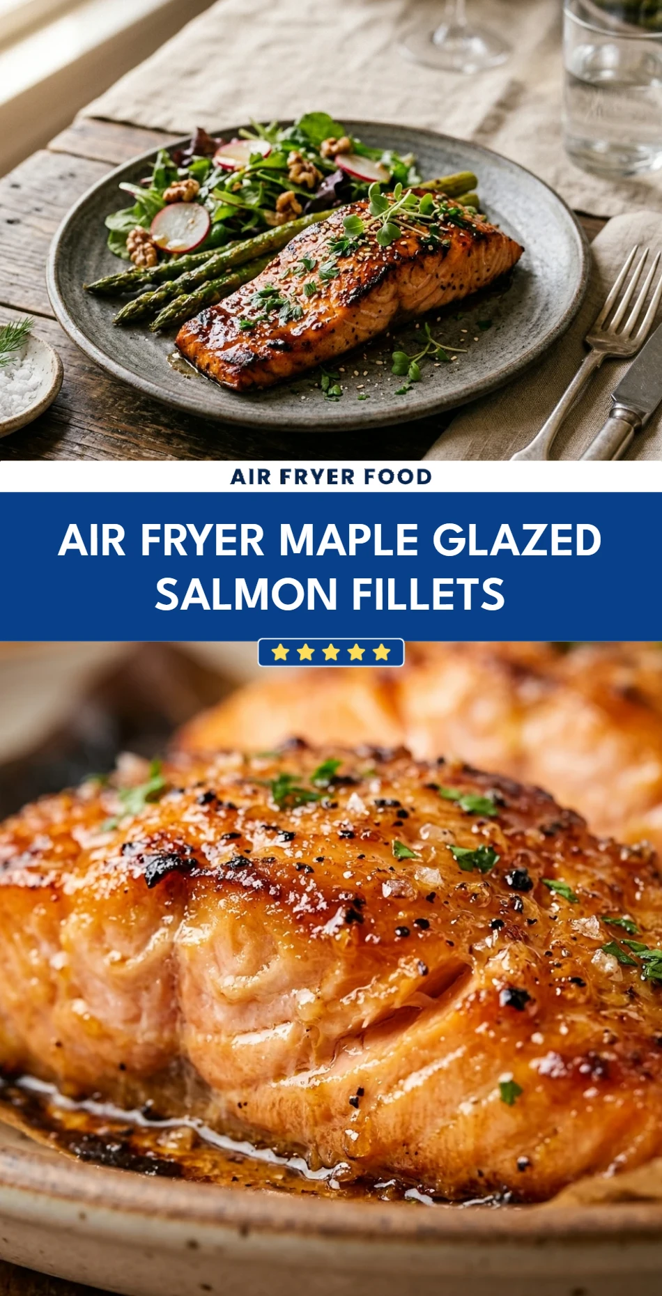 Air Fryer Maple Glazed Salmon Fillets