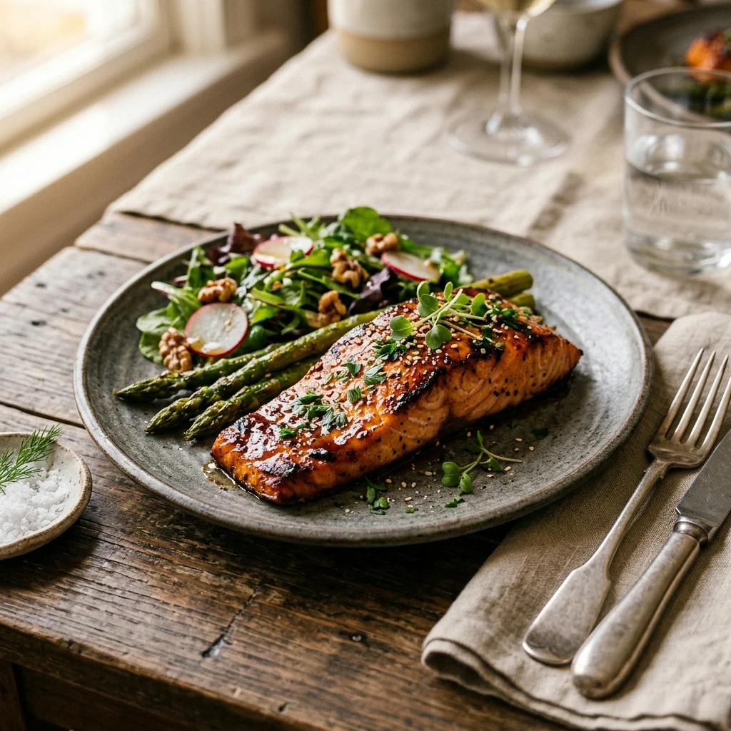 Air Fryer Maple Glazed Salmon Fillets