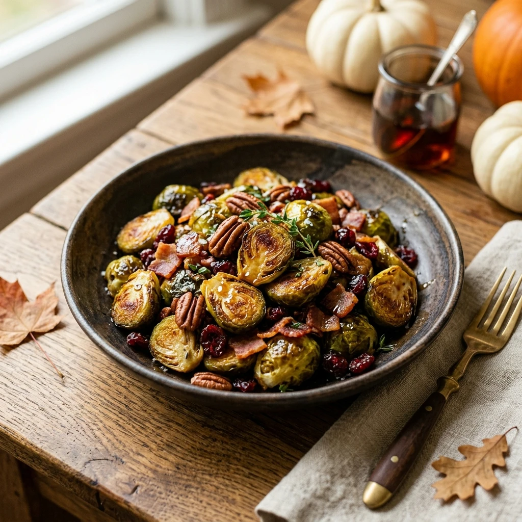 Air Fryer Maple Roasted Brussels Sprouts Fall