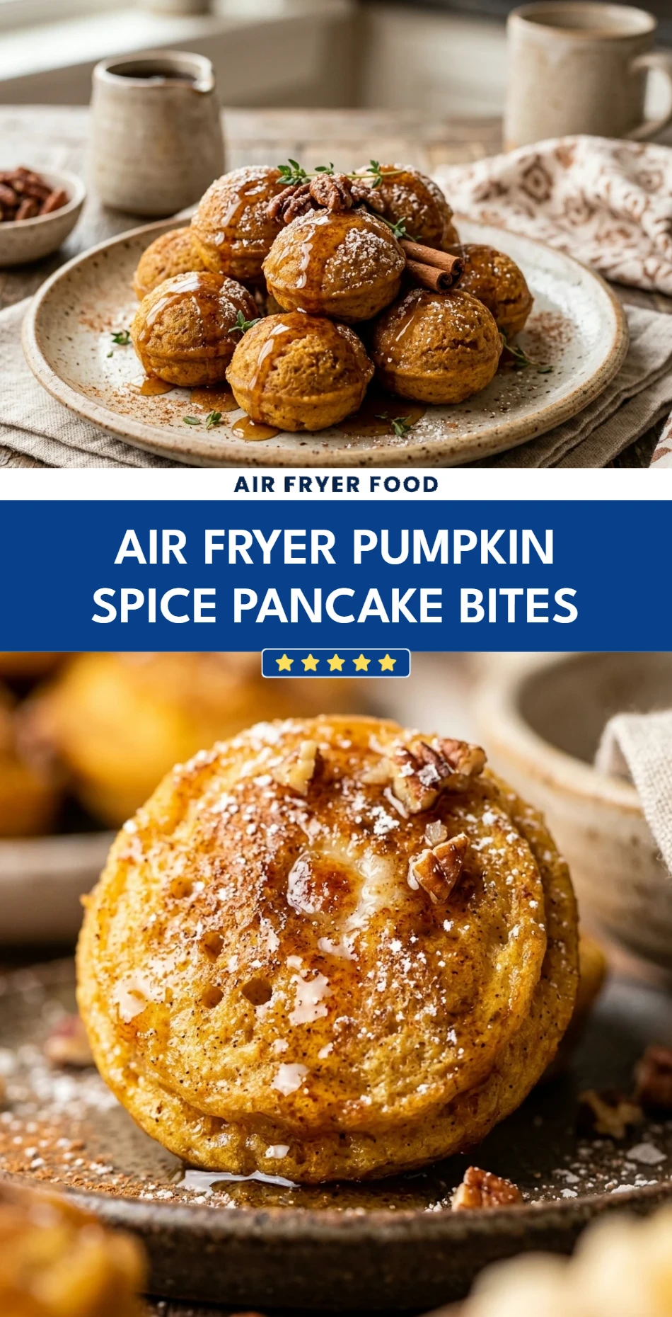 Air Fryer Pumpkin Spice Pancake Bites