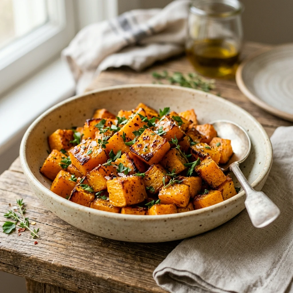 Air Fryer Roasted Butternut Squash Cubes
