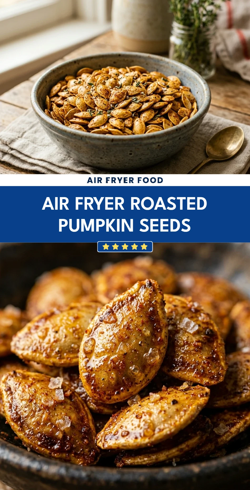Air Fryer Roasted Pumpkin Seeds