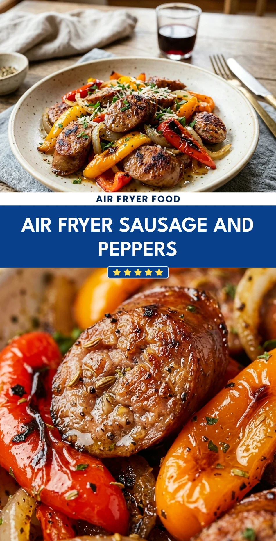 Air Fryer Sausage and Peppers