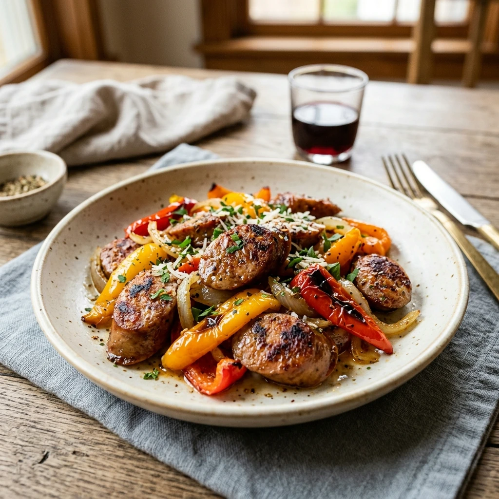 Air Fryer Sausage and Peppers