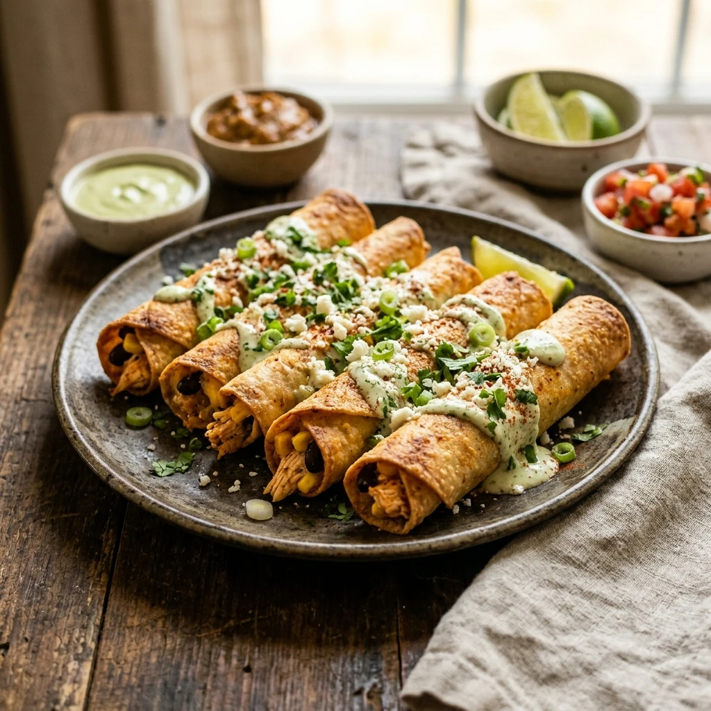 Air Fryer Southwest Chicken Taquitos