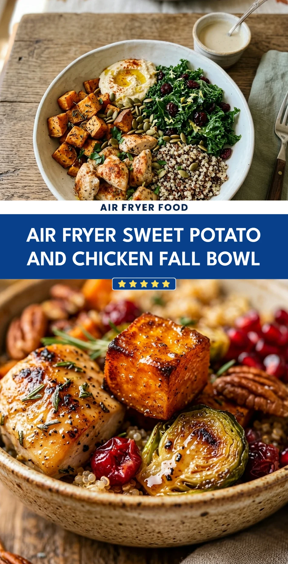 Air Fryer Sweet Potato and Chicken Fall Bowl