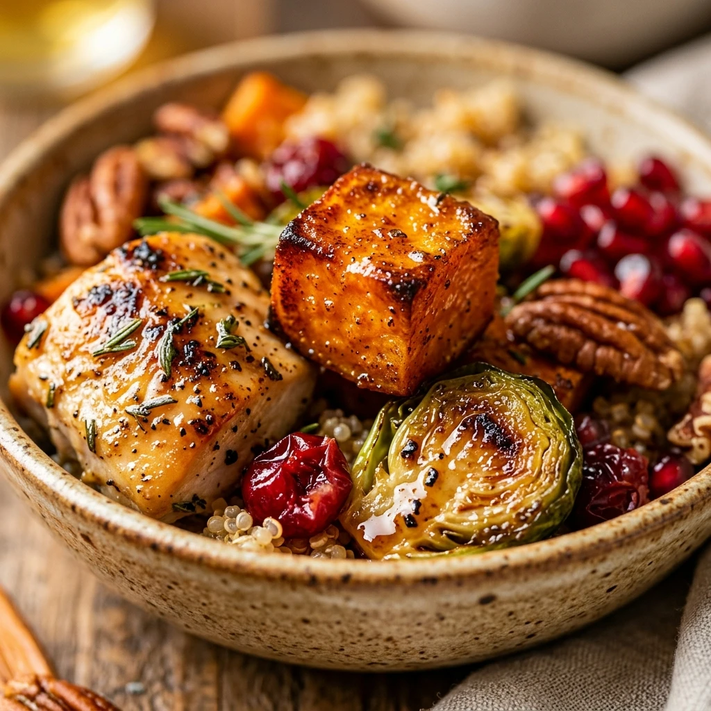 Air Fryer Sweet Potato and Chicken Fall Bowl
