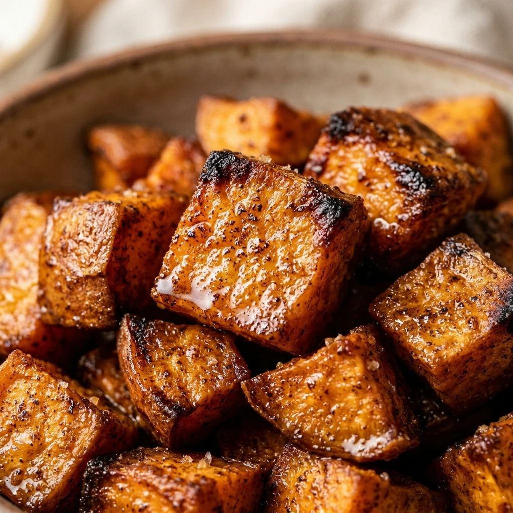 Air Fryer Sweet Potato Cubes with Cinnamon and Olive Oil