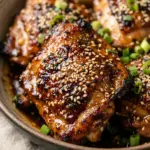 Air Fryer Teriyaki Chicken Thighs with Sesame Seeds