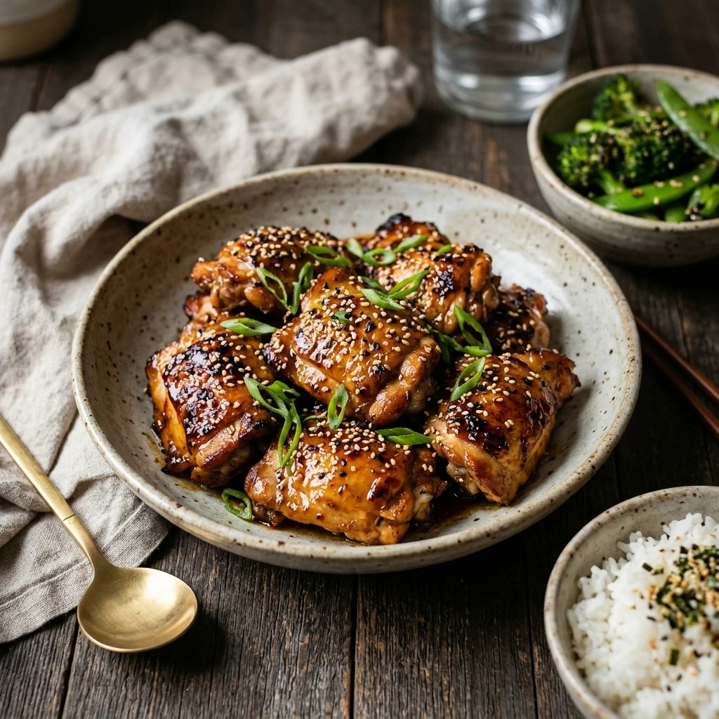 Air Fryer Teriyaki Chicken Thighs with Sesame Seeds