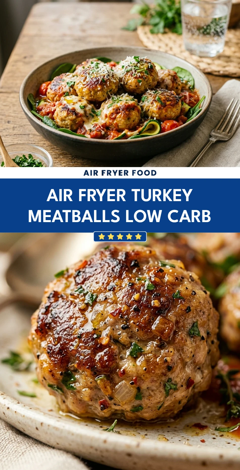 Air Fryer Turkey Meatballs Low Carb
