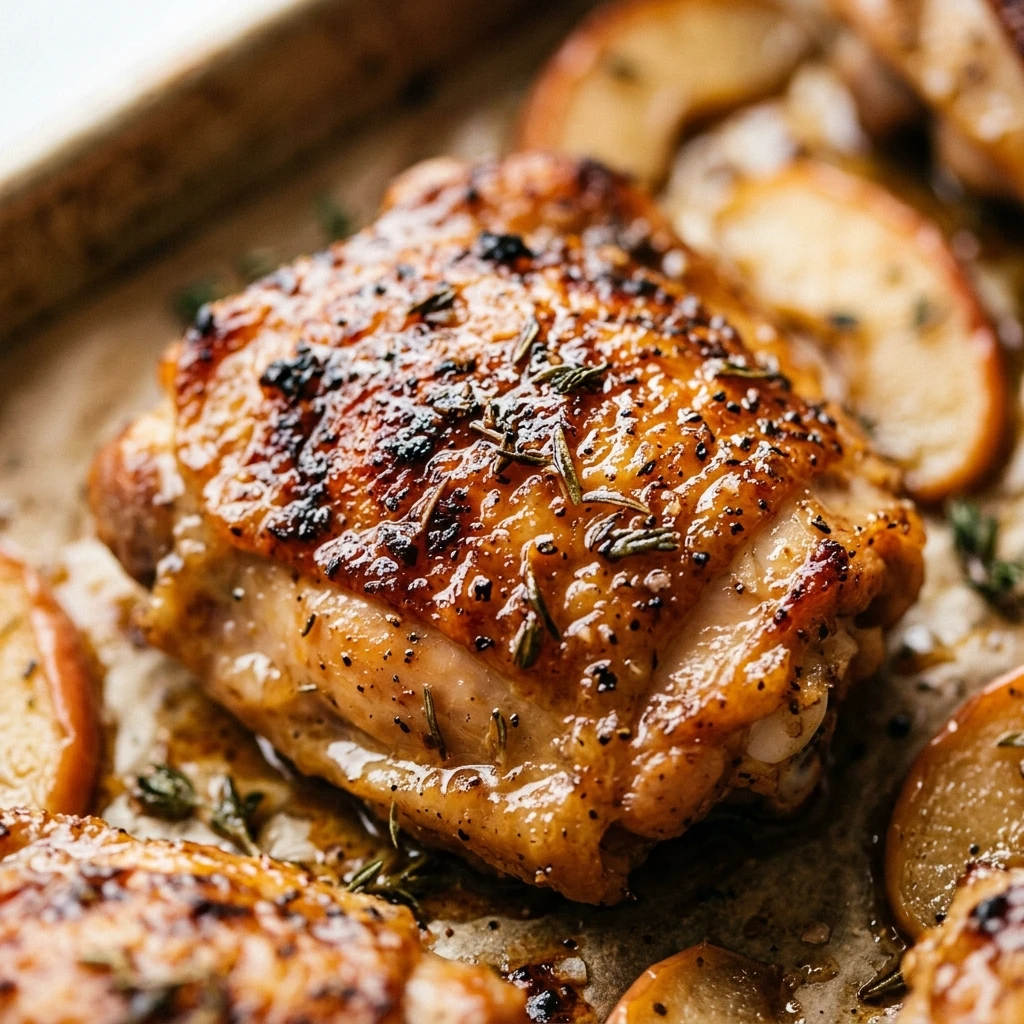 Apple Cider Chicken Thighs Sheet Pan