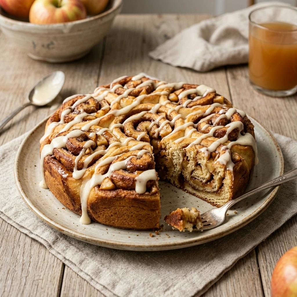 Apple Cider Cinnamon Roll Cake Recipe