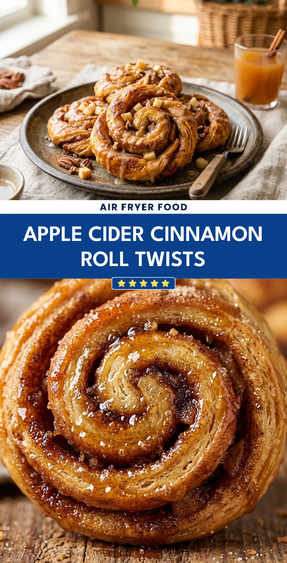 Apple Cider Cinnamon Roll Twists