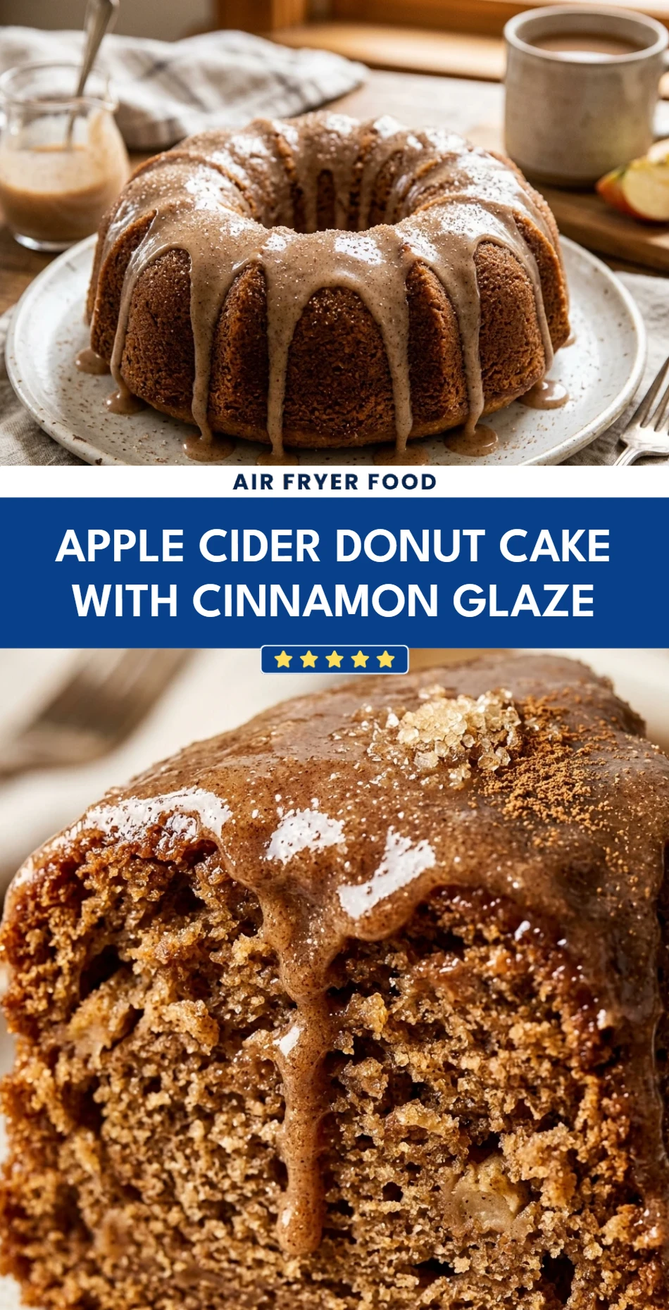 Apple Cider Donut Cake With Cinnamon Glaze