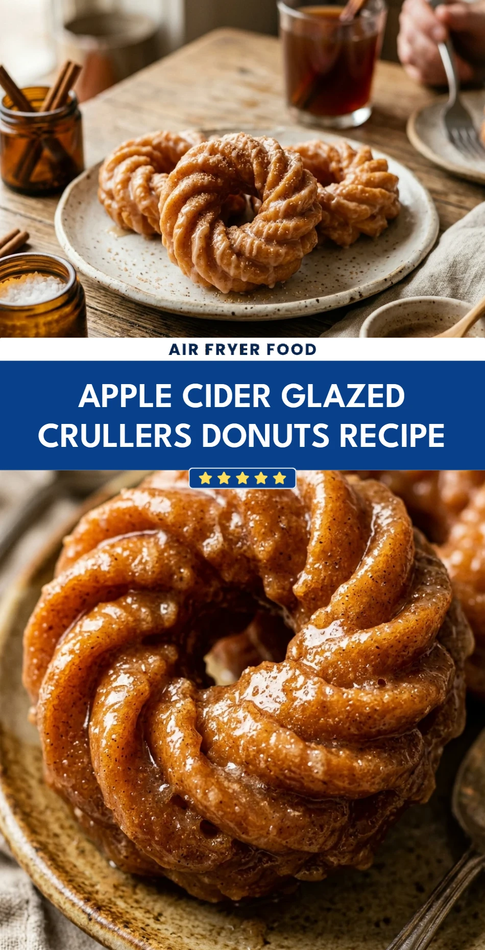 Apple Cider Glazed Crullers Donuts Recipe