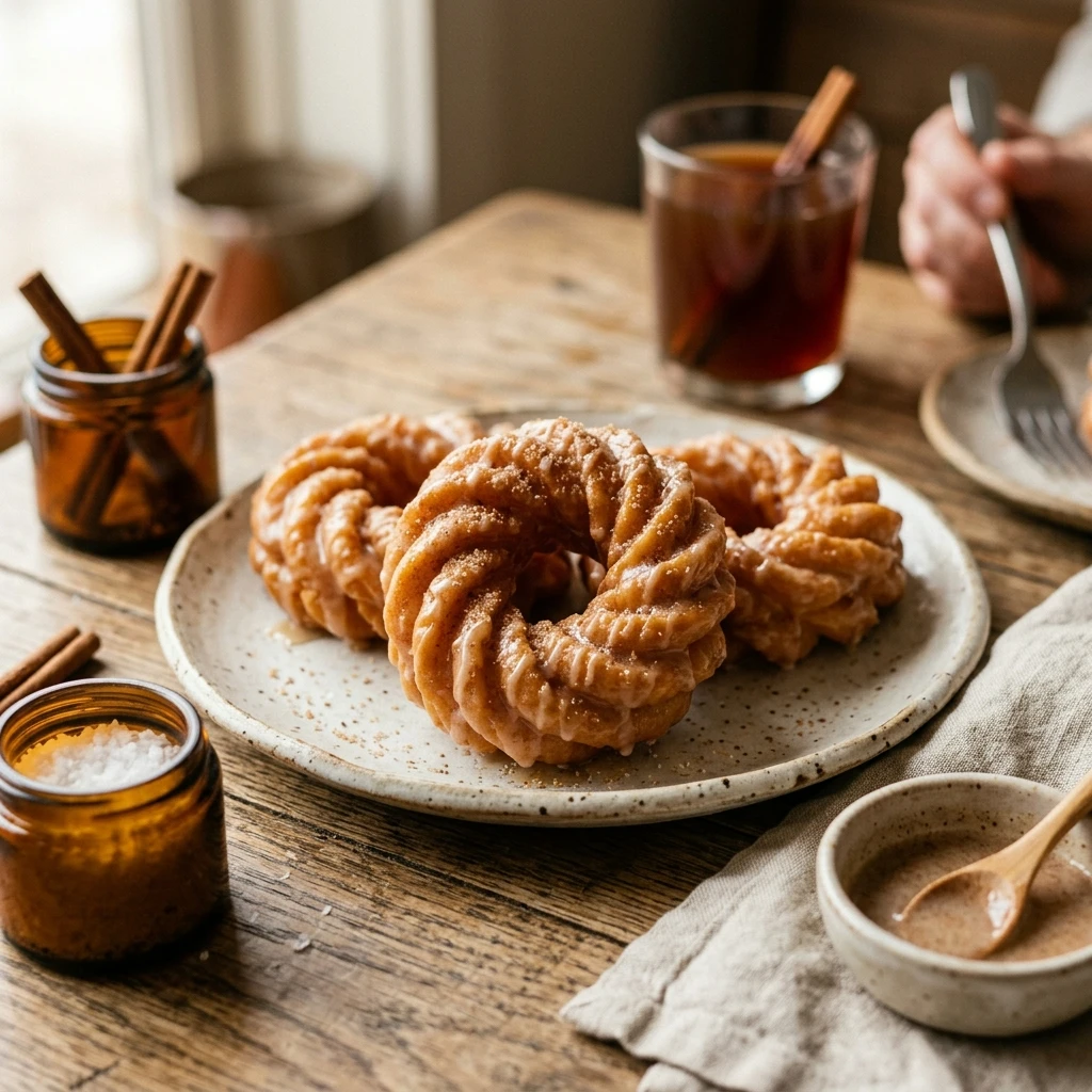 Apple Cider Glazed Crullers Donuts Recipe