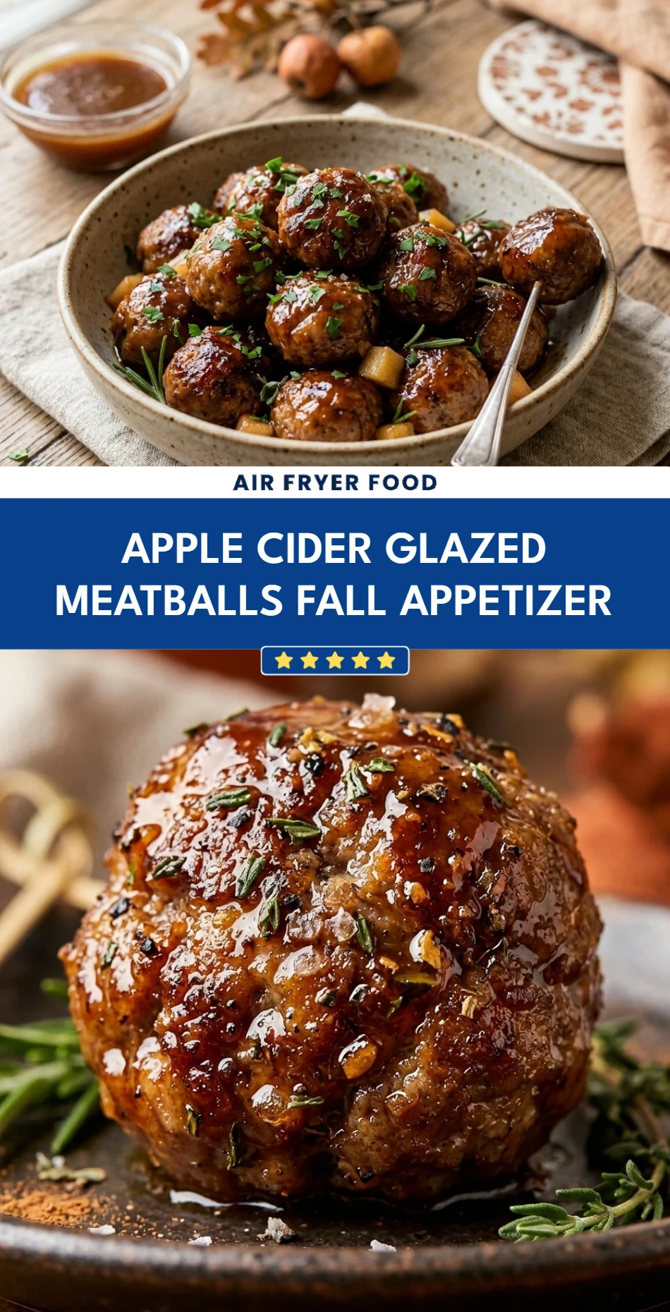 Apple Cider Glazed Meatballs Fall Appetizer