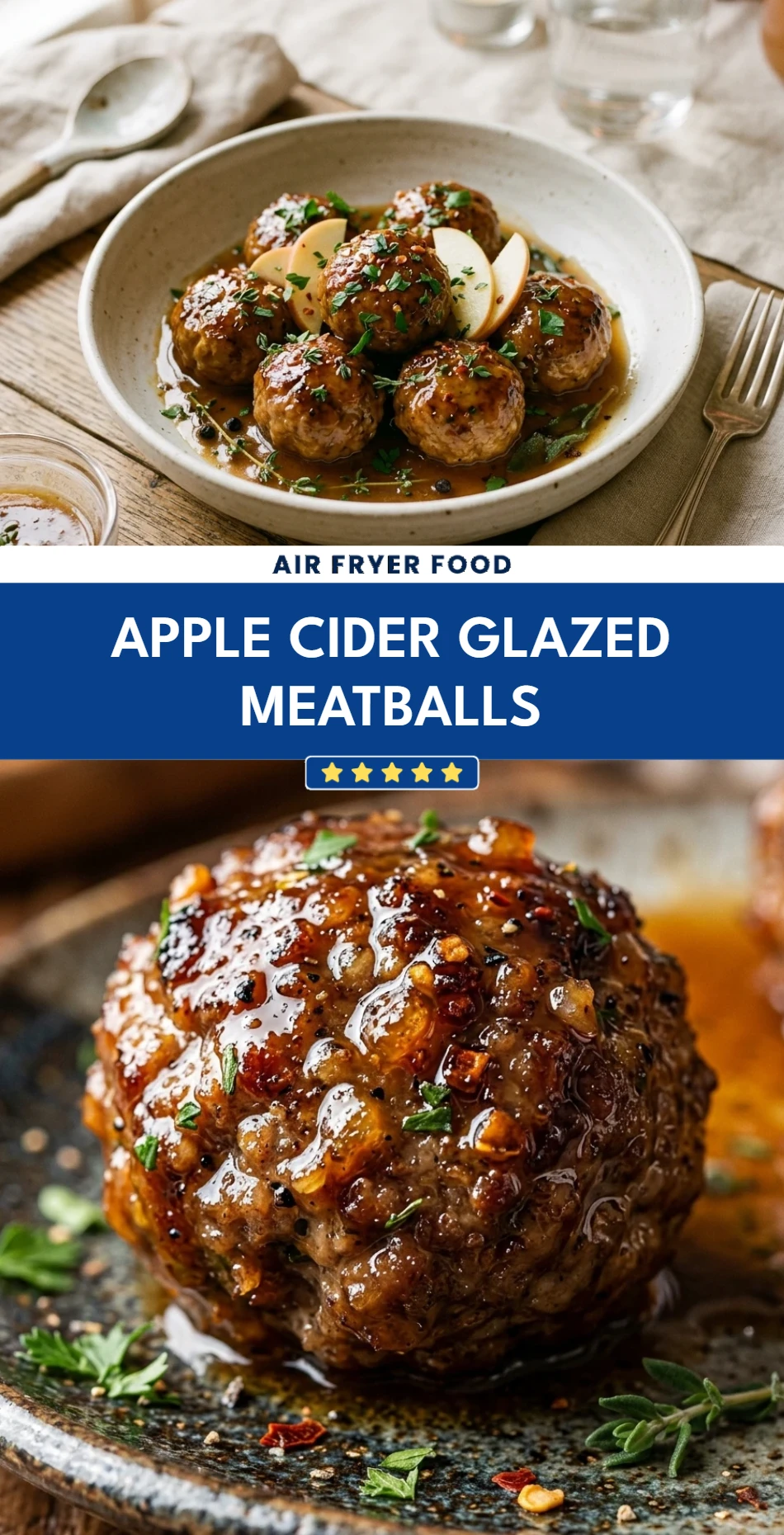 Apple Cider Glazed Meatballs