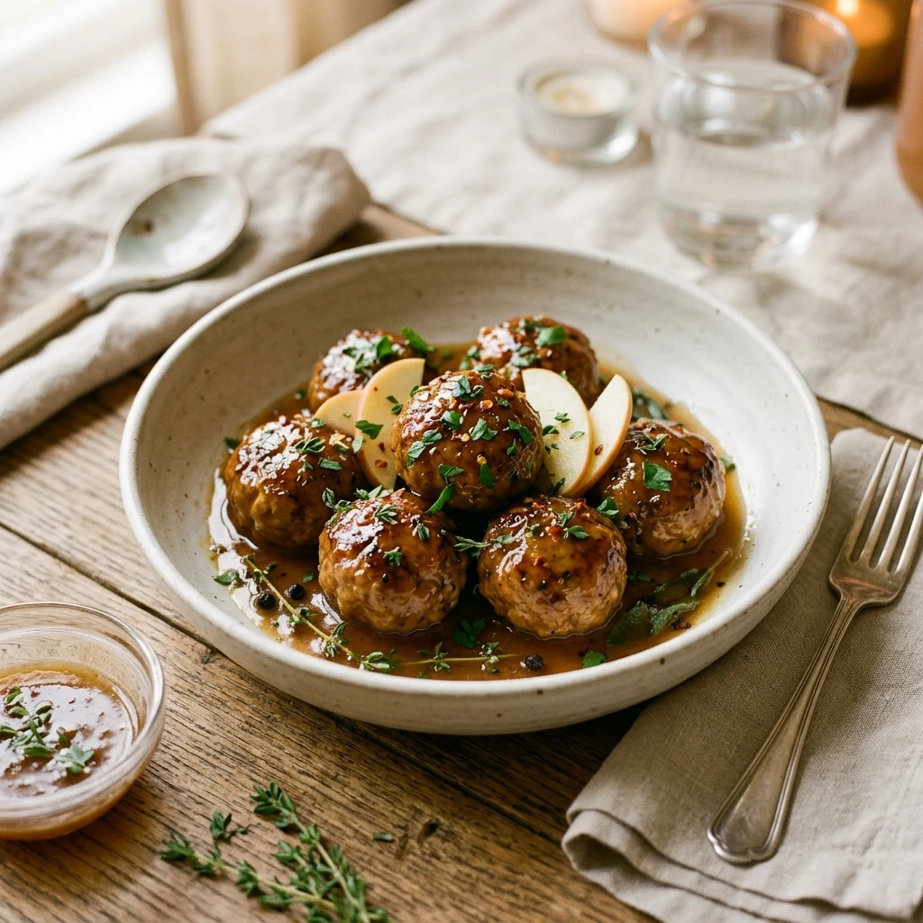 Apple Cider Glazed Meatballs